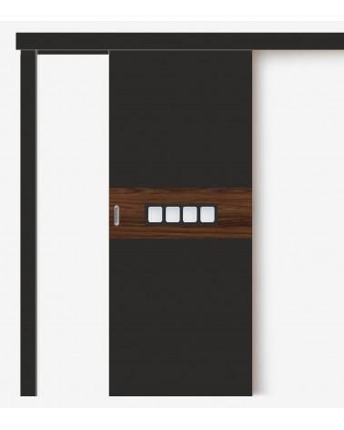 "RIVIA 30" Black. Sliding interior doors