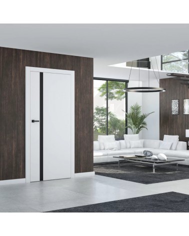 "VETRO E" Painted White Internal doors. Non-rebated