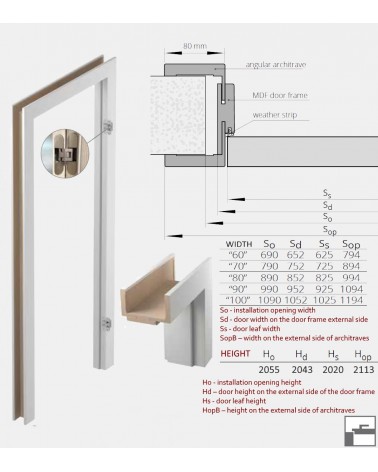 "ARCO W02" Internal doors. Non-rebated