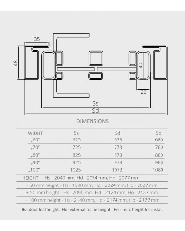 Steel profile interior door "GALIO S2"