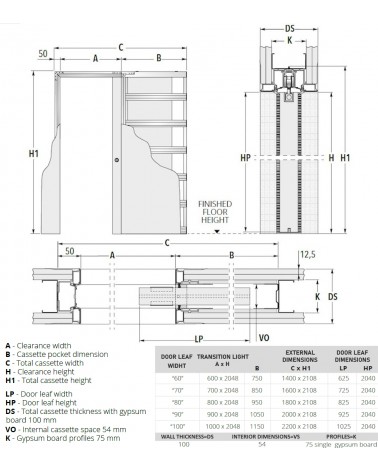 Pocket sliding doors "HAPTIC 00" ECLISSE