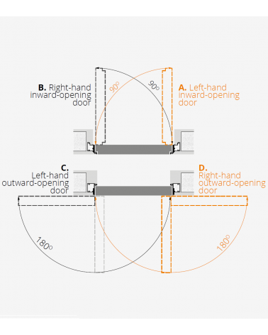 Osynlig dörr "HARMONY" 222/223cm Faner